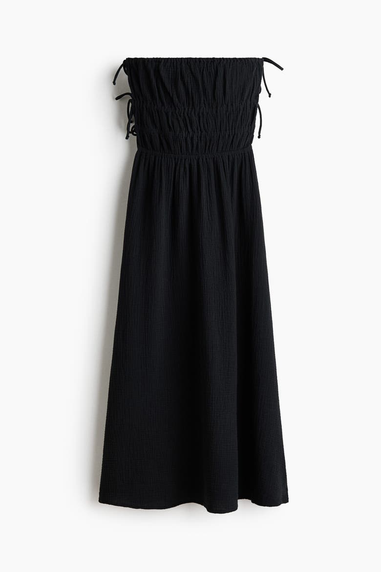 Muslin Bandeau Dress, Alternate, color, Black