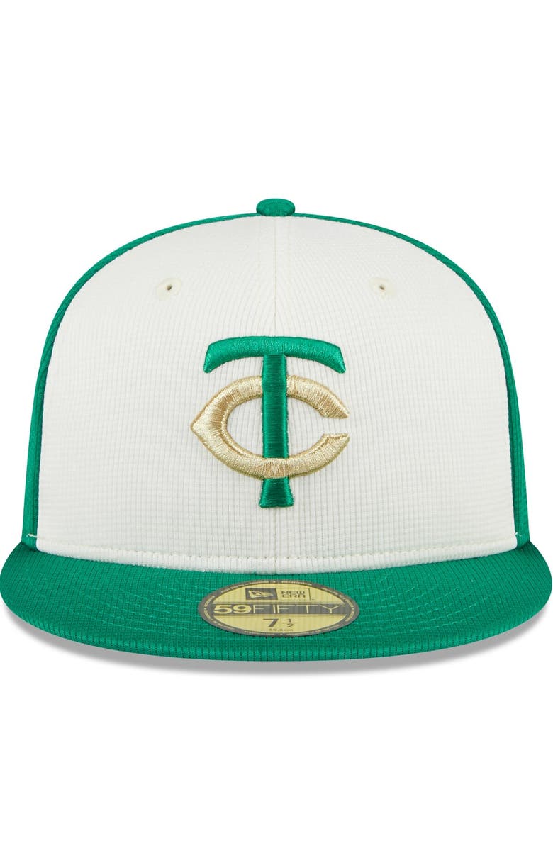 New Era Men's New Era White/Green Minnesota Twins 2024 St. Patrick's Day 59FIFTY Fitted Hat, Alternate, color,