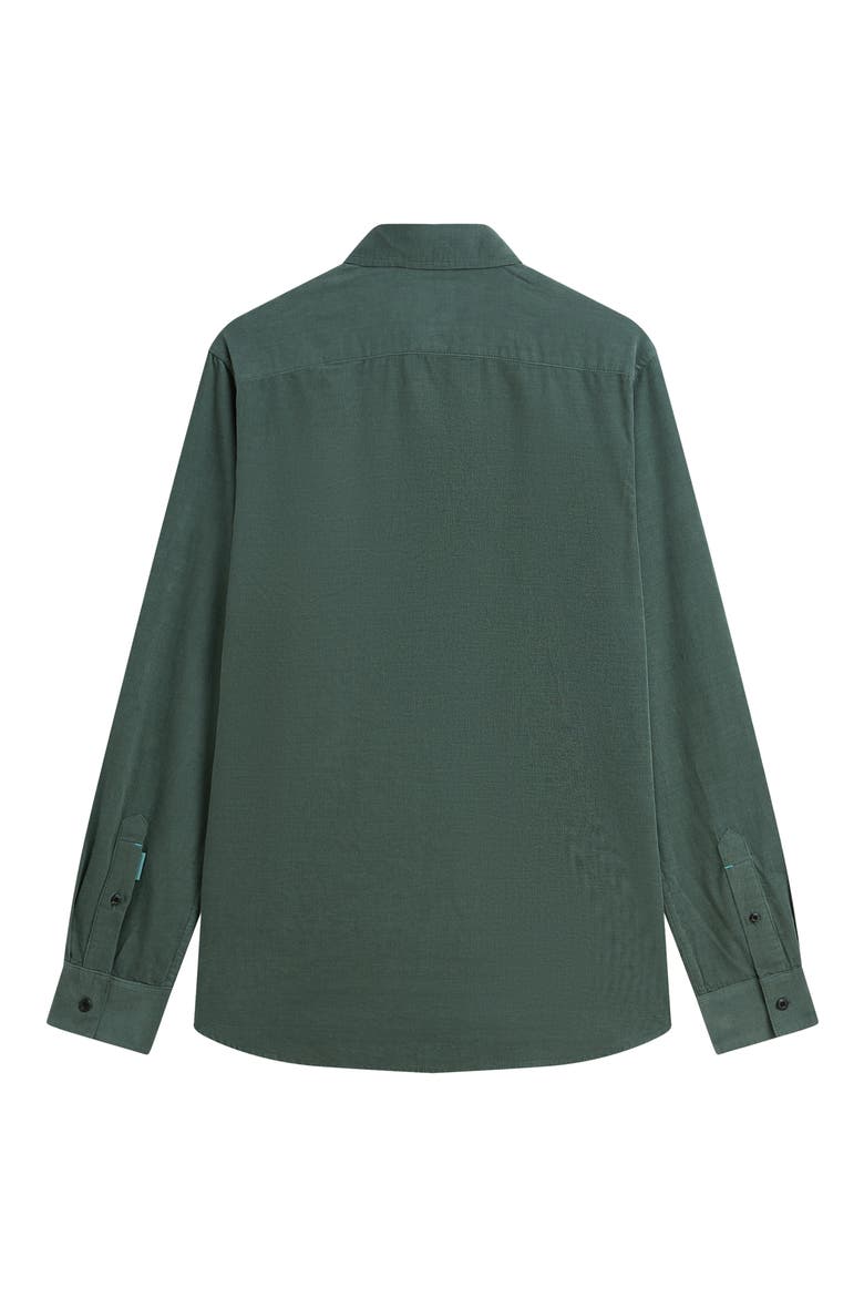 Regular Fit Corduroy Button Up Shirt, Alternate, color, DARK FOREST