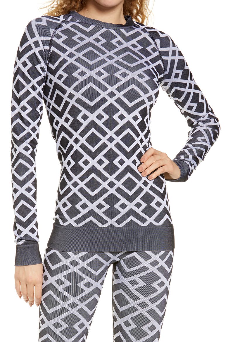 Ski Base Layer Top, Main, color, BLACK GEO JACQUARD