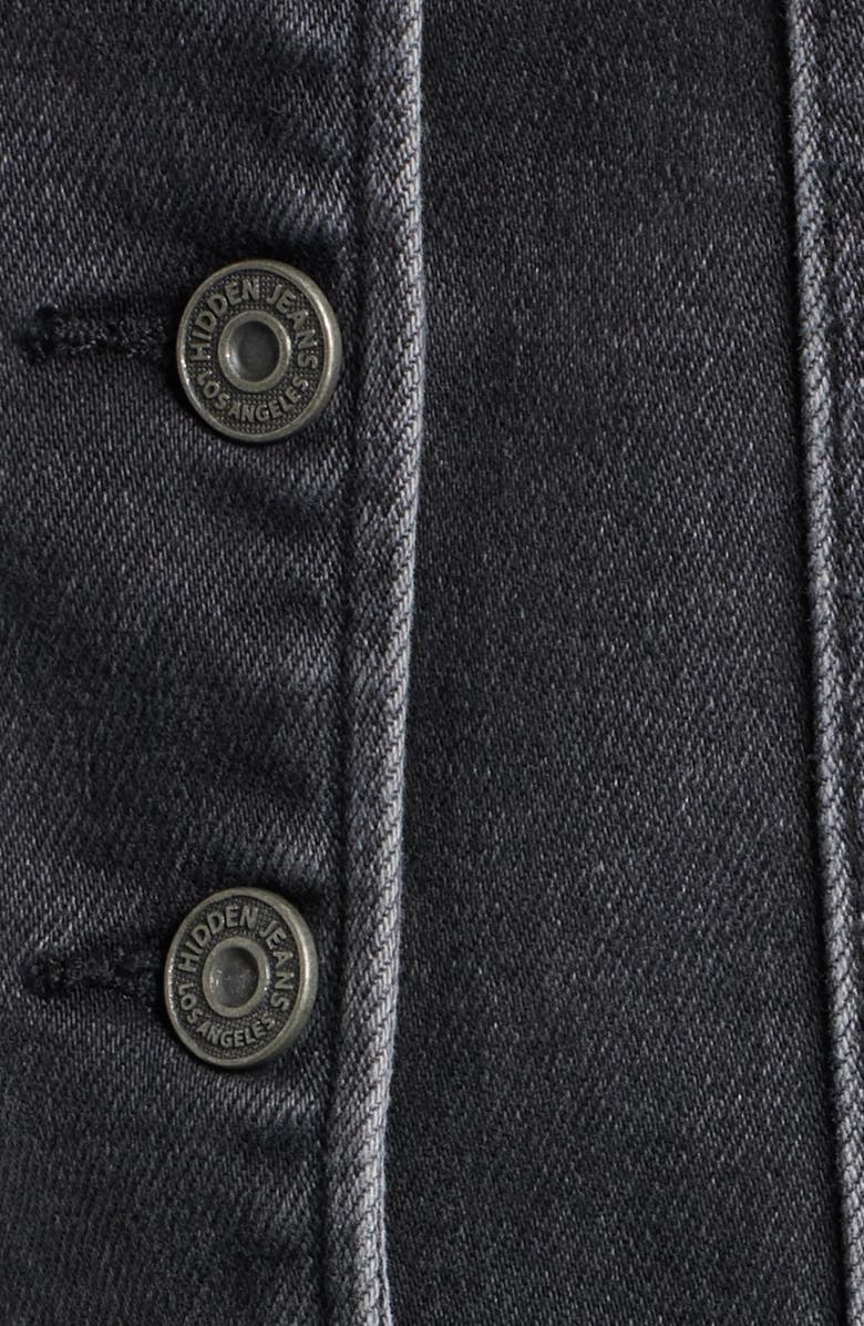 HIDDEN JEANS Fitted Denim Vest, Alternate, color, Charcoal