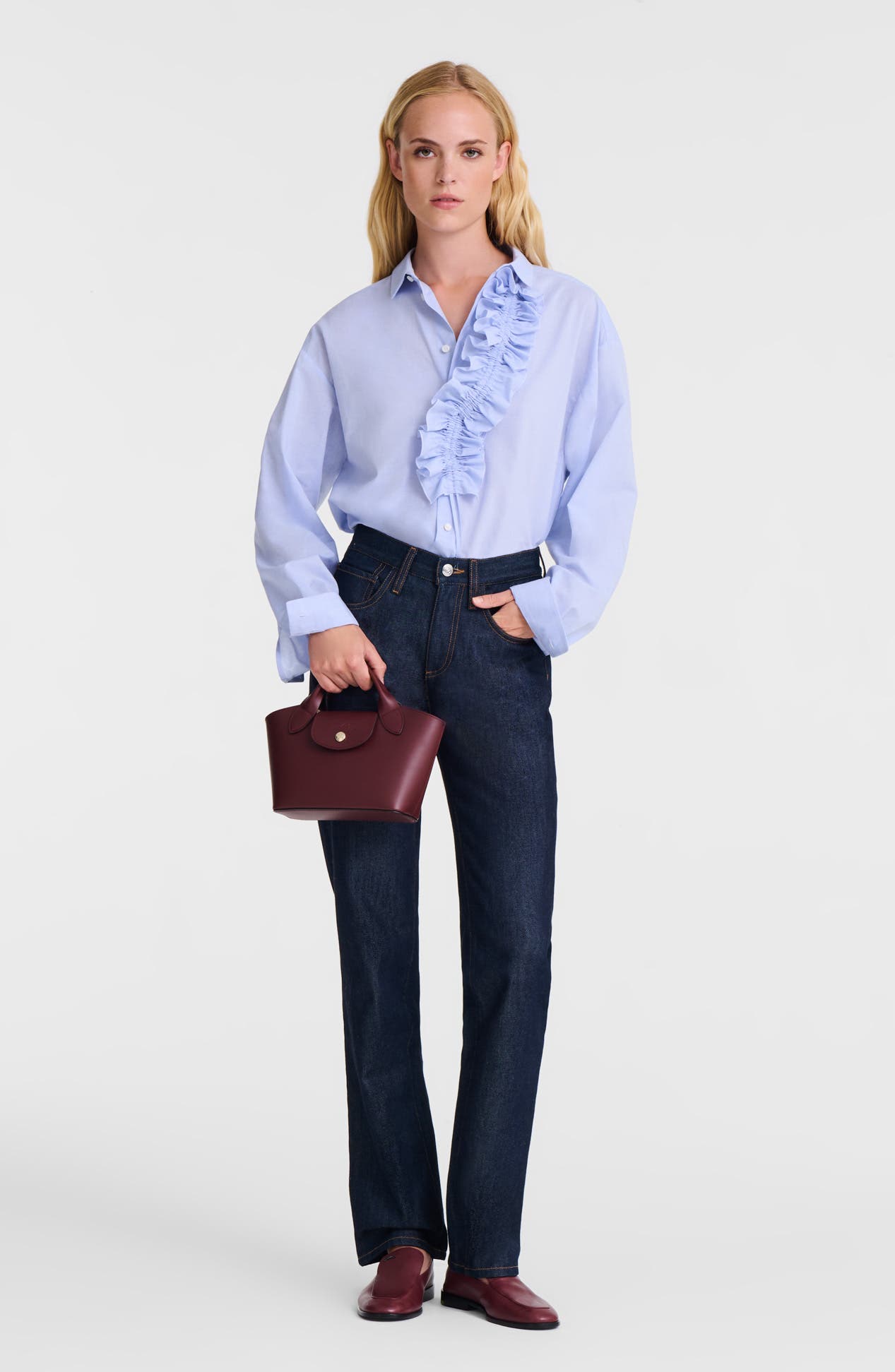 Longchamp Extra Small Épure Timeless Leather Crossbody Bag, Alternate, color, Burgundy