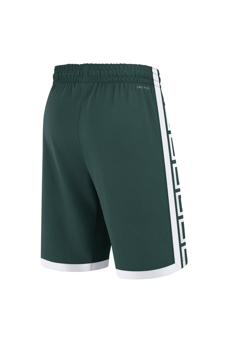 Men's Nike Green Michigan State Spartans Road Replica Performance Basketball Shorts, Alternate, color, Green
