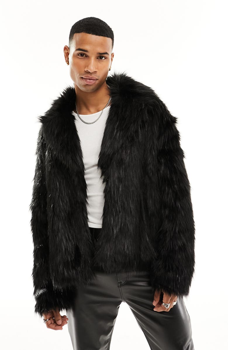 ASOS DESIGN Faux Fur Jacket, Main, color, 