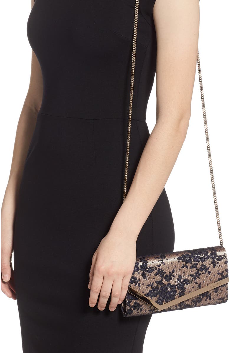 Jimmy Choo Emmie Floral Lace Clutch, Alternate, color,