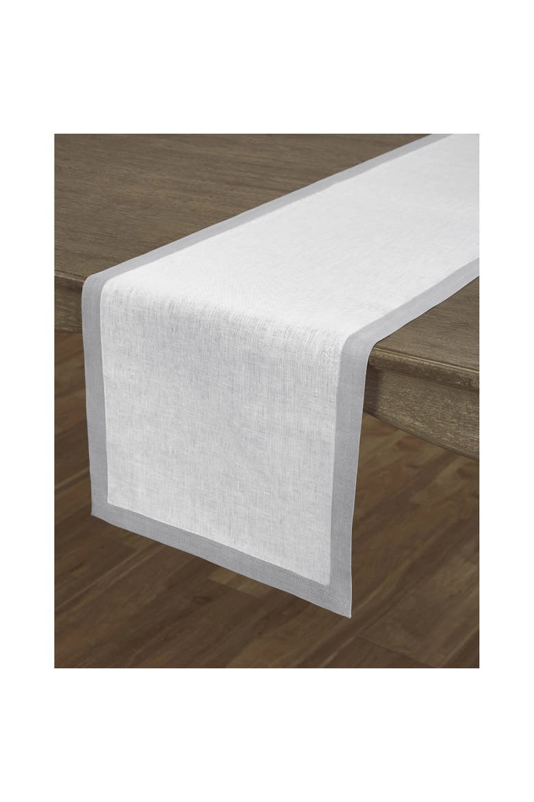Linen Table Runner - Classic, Main, color, Soft Grey and White