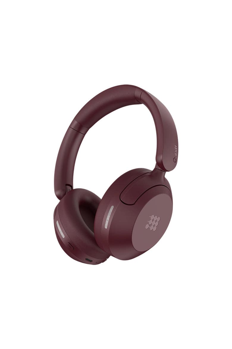 Power Headphones with Hybrid Anc, 60H Battery, Foldable Design & Immersive Sound for Travel, Work, and Everyday Use, Main, color, Burgundy