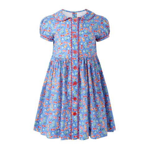 Cherry Button-Front Dress (Toddler, Little Kid, Big Kid)