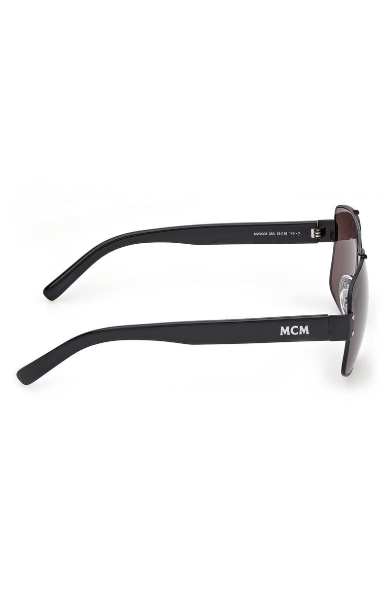MCM 58mm Navigator Sunglasses, Alternate, color, Black/ Other / Smoke