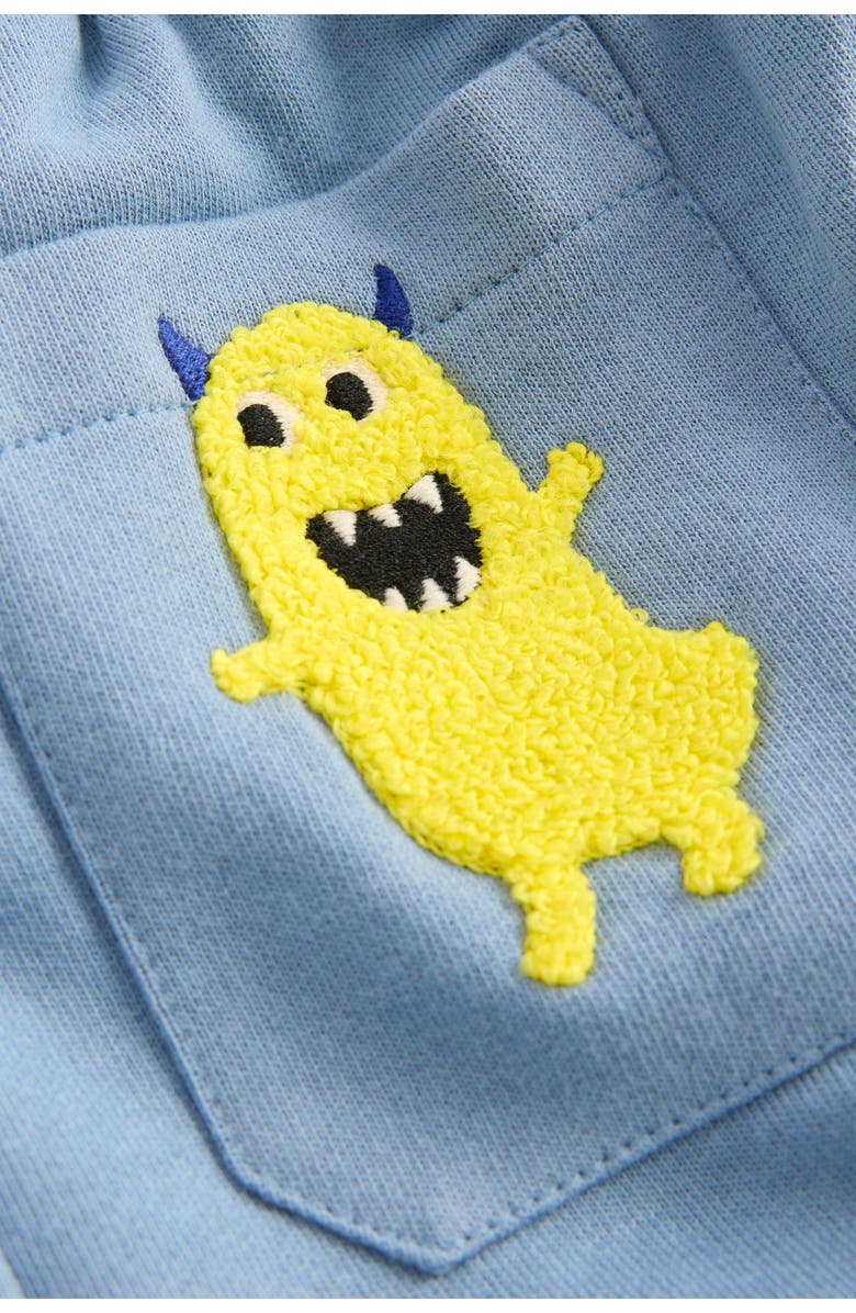 Mini Boden Kids' Fun Cotton Sweatpants, Alternate, color, Monster Applique