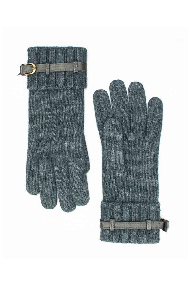 gloves with nappa belt, Main, color, H CHARCOAL/TEAK