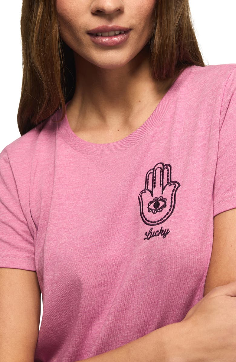 Lucky Brand Hamsa Graphic T-Shirt, Alternate, color, Navy Red Multi