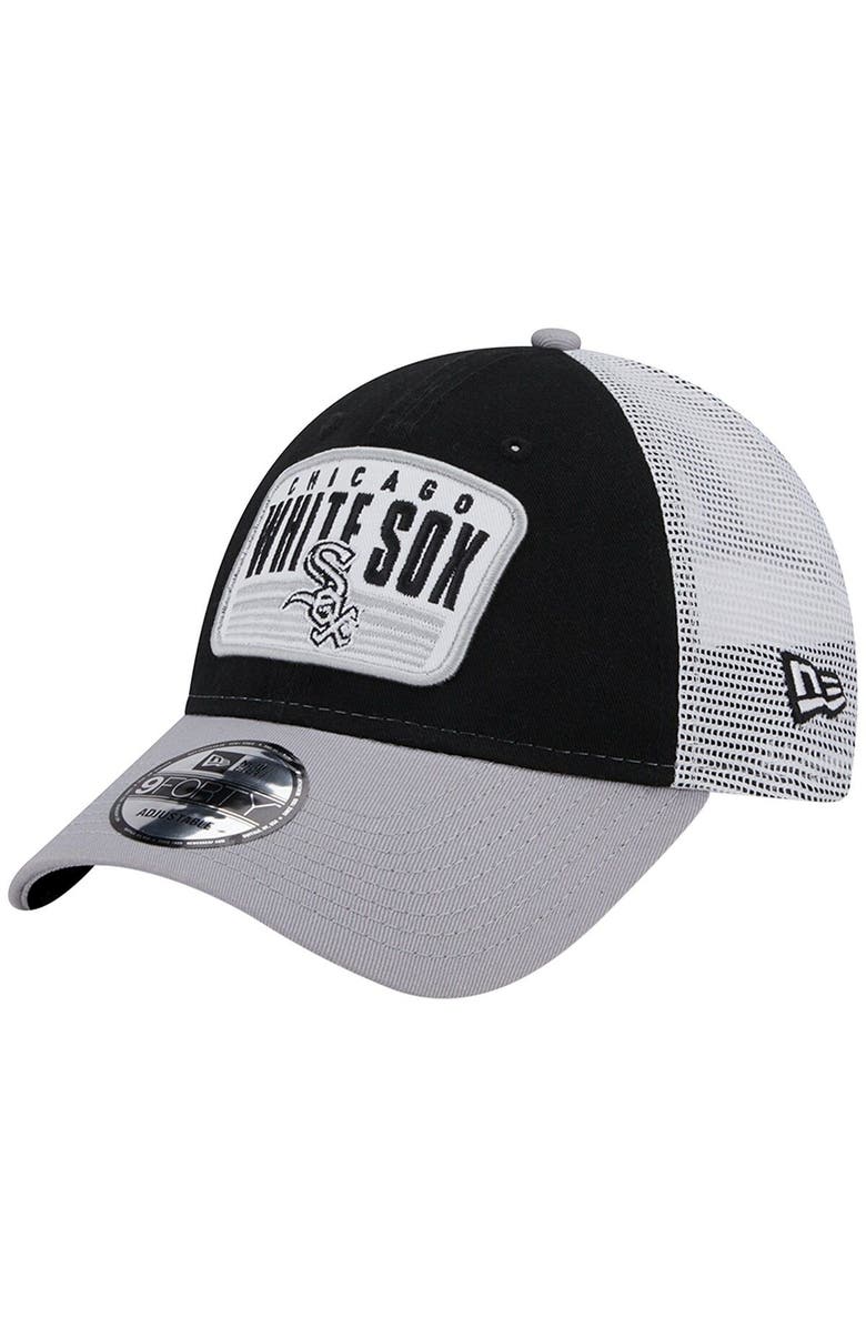 New Era Men's New Era Black Chicago White Sox Two-Tone Patch 9FORTY Snapback Hat, Main, color, Black