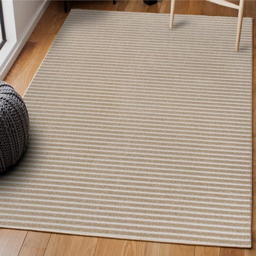 JONATHAN Y JONATHAN Y AARHUS HIGH-LOW MINIMALIST SCANDI STRIPED INDOOR/OUTDOOR AREA RUG 