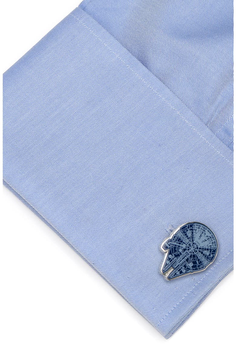 Star Wars™ Millenium Falcon Blueprint Cuff Links, Alternate, color, BLUE
