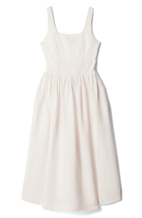 & Other Stories Cotton Fit & Flare Dress In White