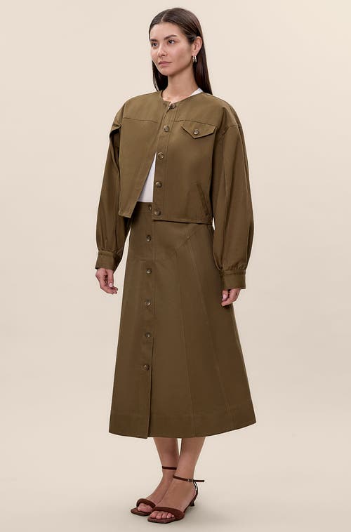 Rebecca Taylor Aria Twill Jacket In Green