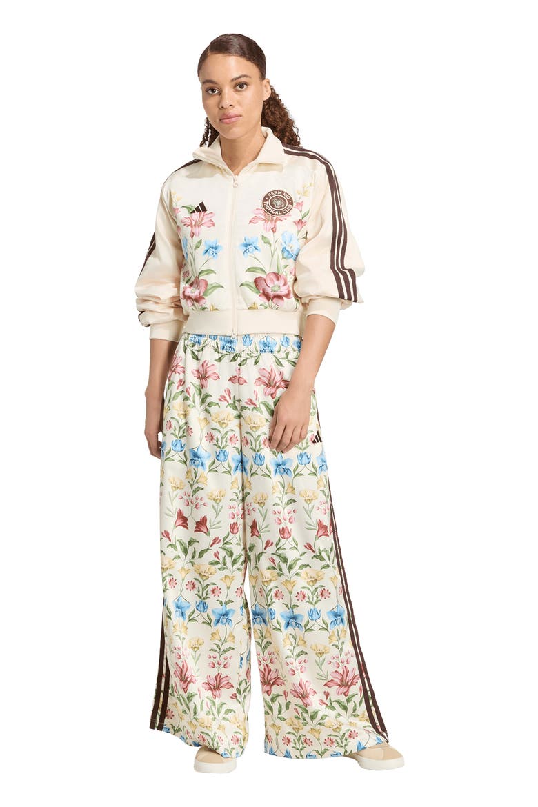Floral Track Jacket, Alternate, color, ECRU TINT/ BROWN/ GREEN