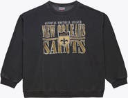 Mitchell & Ness Men's Mitchell & Ness Black New Orleans Saints Downtown Crew Vintage Logo Sweatshirt
