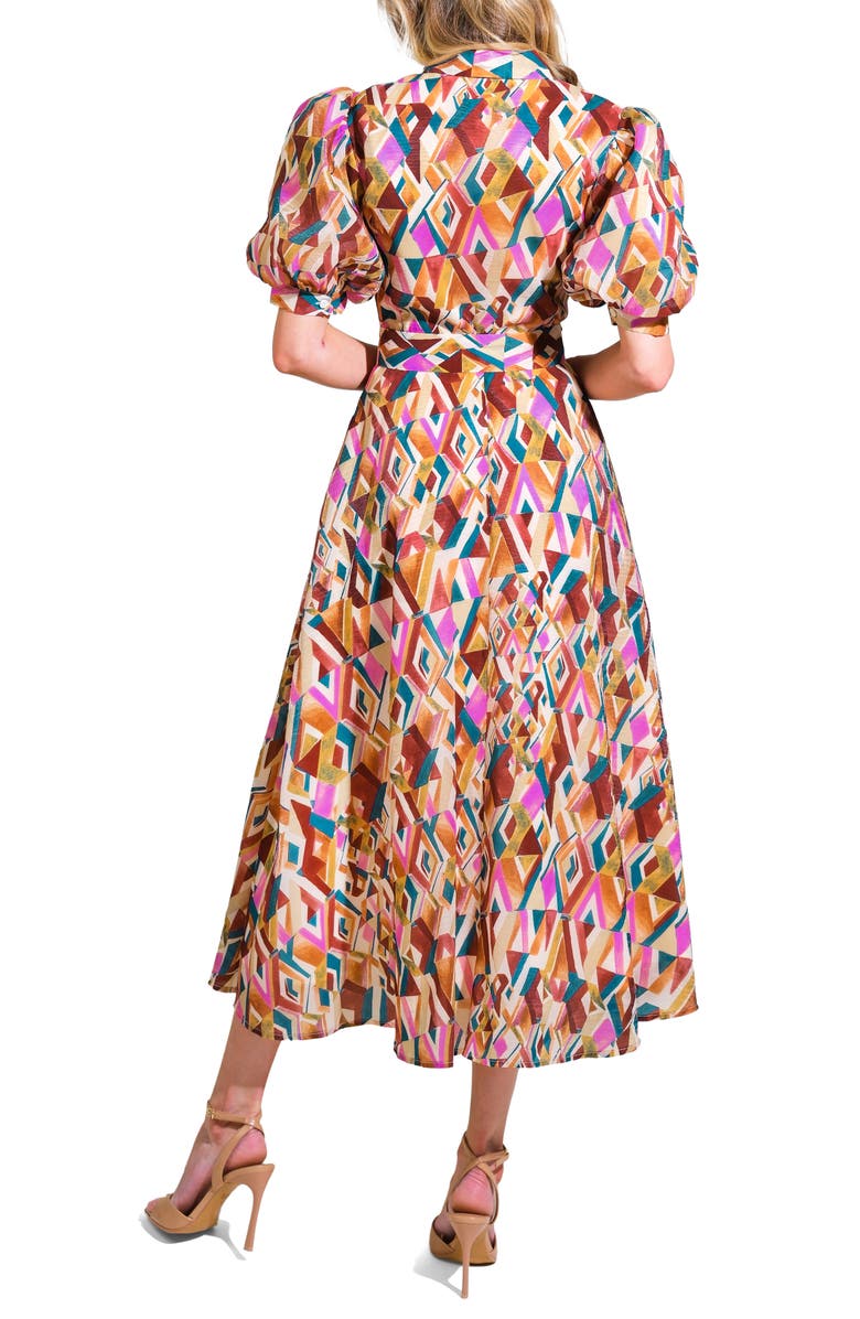 FLYING TOMATO Organza Puff Sleeve Shirtdress, Alternate, color, 