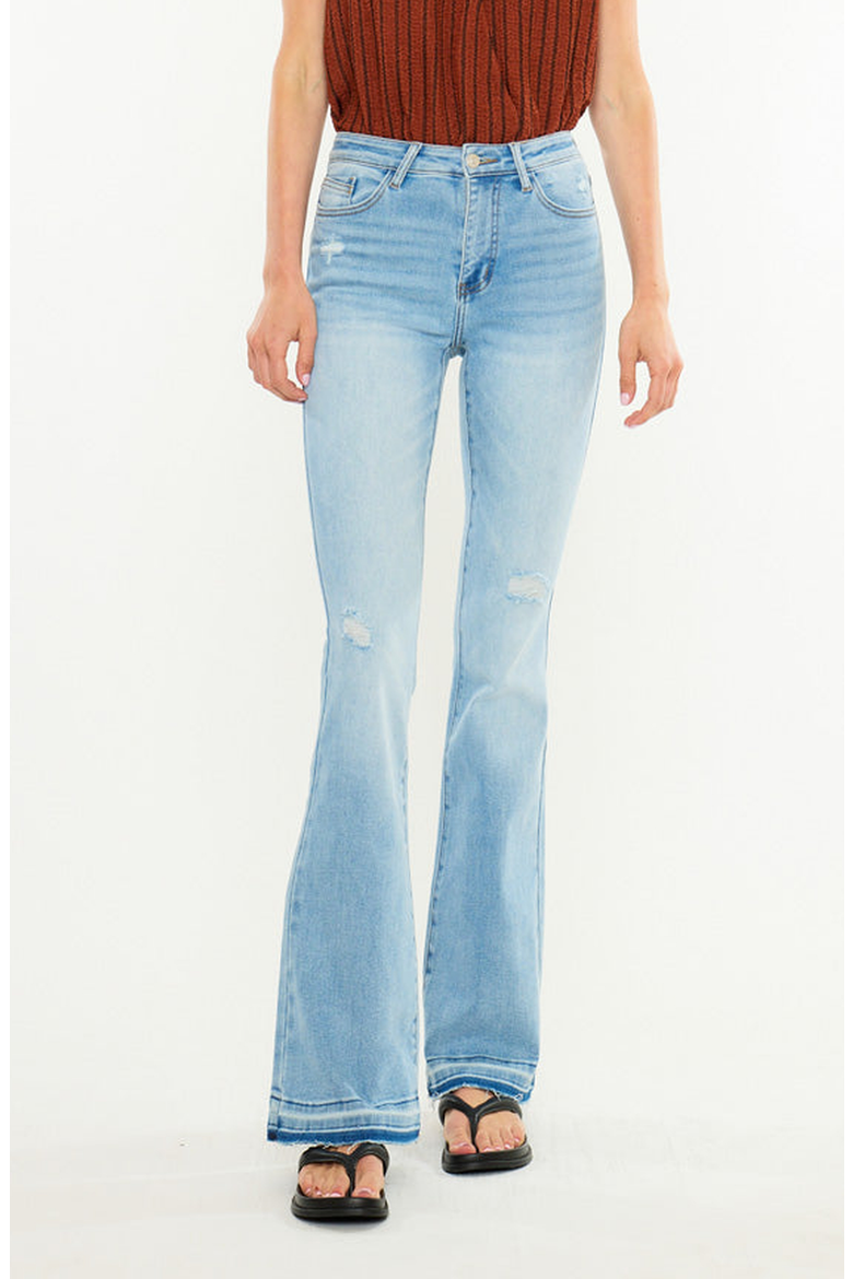 Stephanie Essentials High Rise Flare Jeans, Main, color, Medium Light