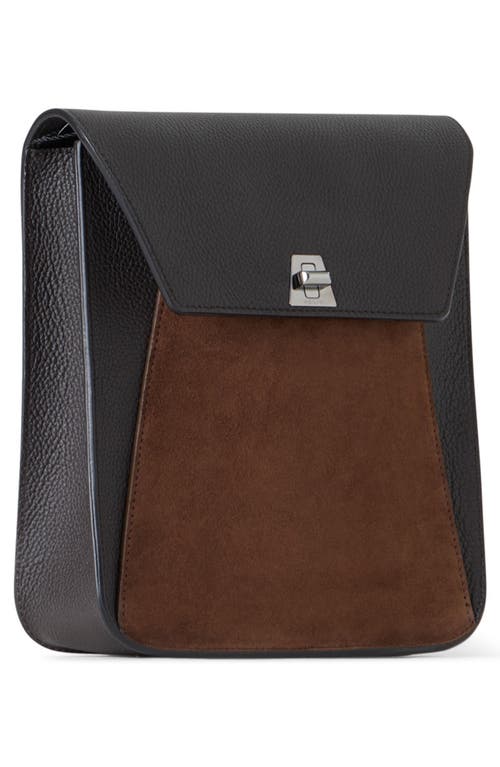 Akris Little Anouk Leather & Suede Messenger Bag In Brown