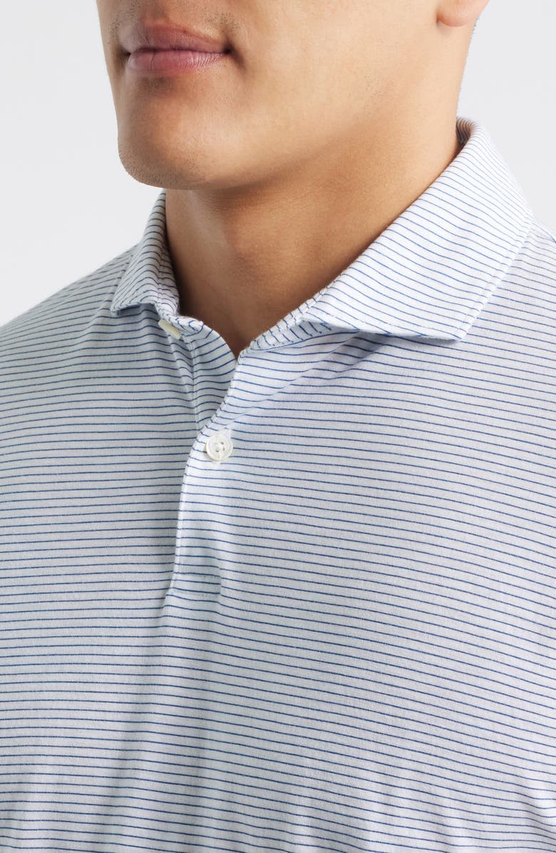 Peter Millar Crown Crafted Journeyman Stripe Pima Cotton Polo, Alternate, color, White