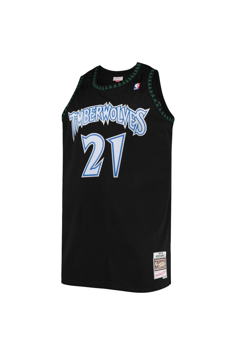 Men's Mitchell & Ness Kevin Garnett Black Minnesota Timberwolves 1997/98 Big & Tall Hardwood Classics Swingman Jersey, Alternate, color, Black