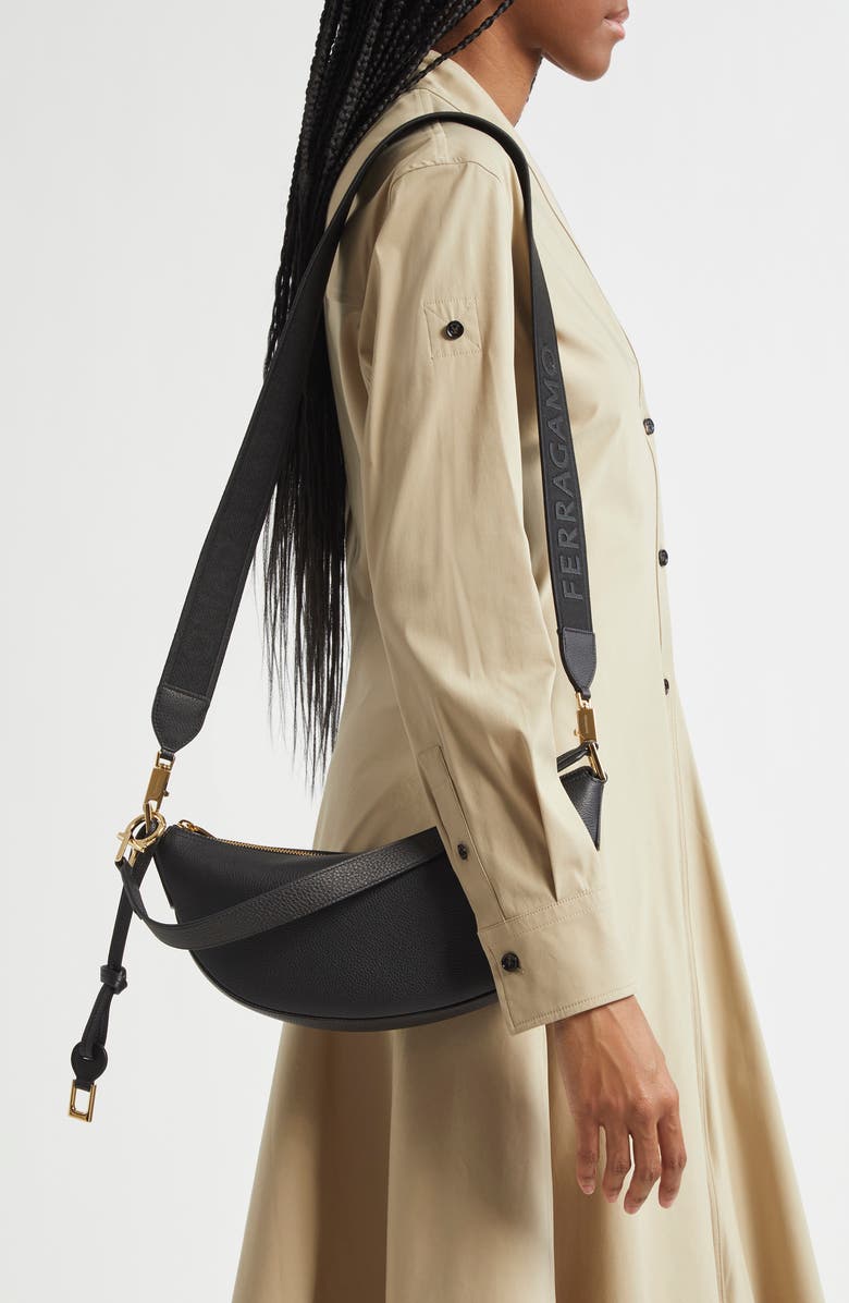 FERRAGAMO Smile Leather Hobo Bag, Alternate, color,