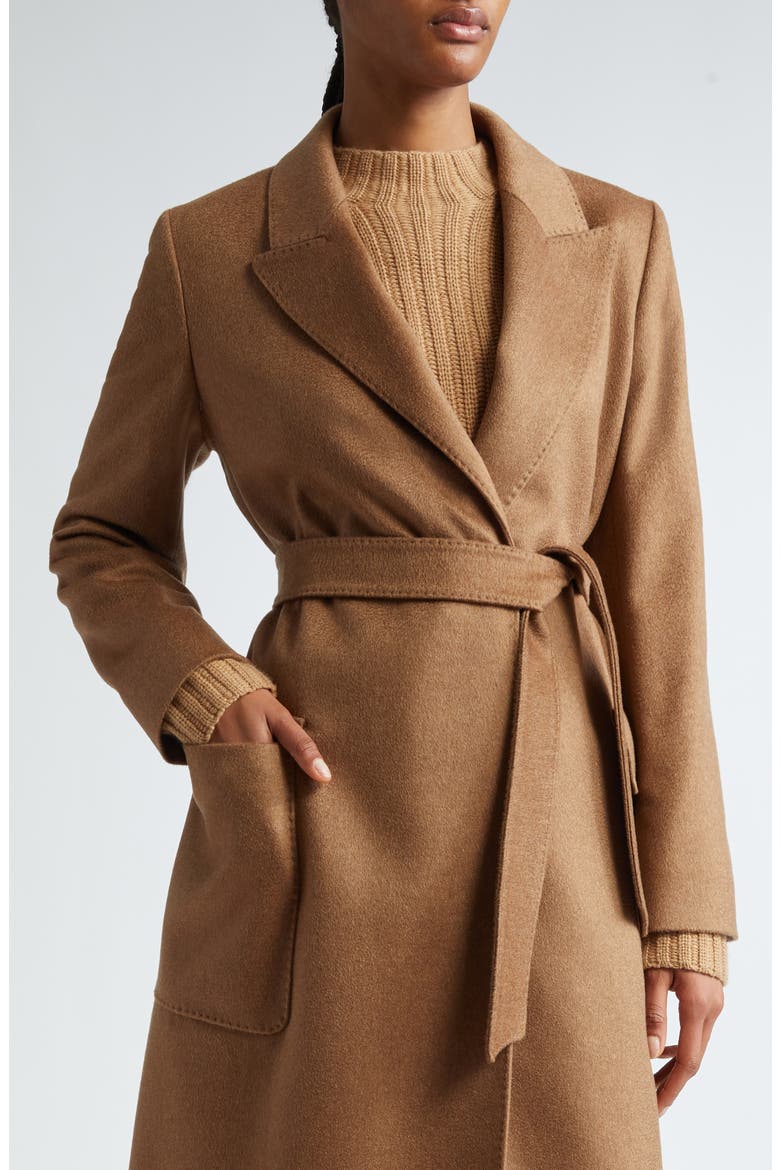 Nyssa Cashmere Belted Coat, Alternate, color, TOBACCO