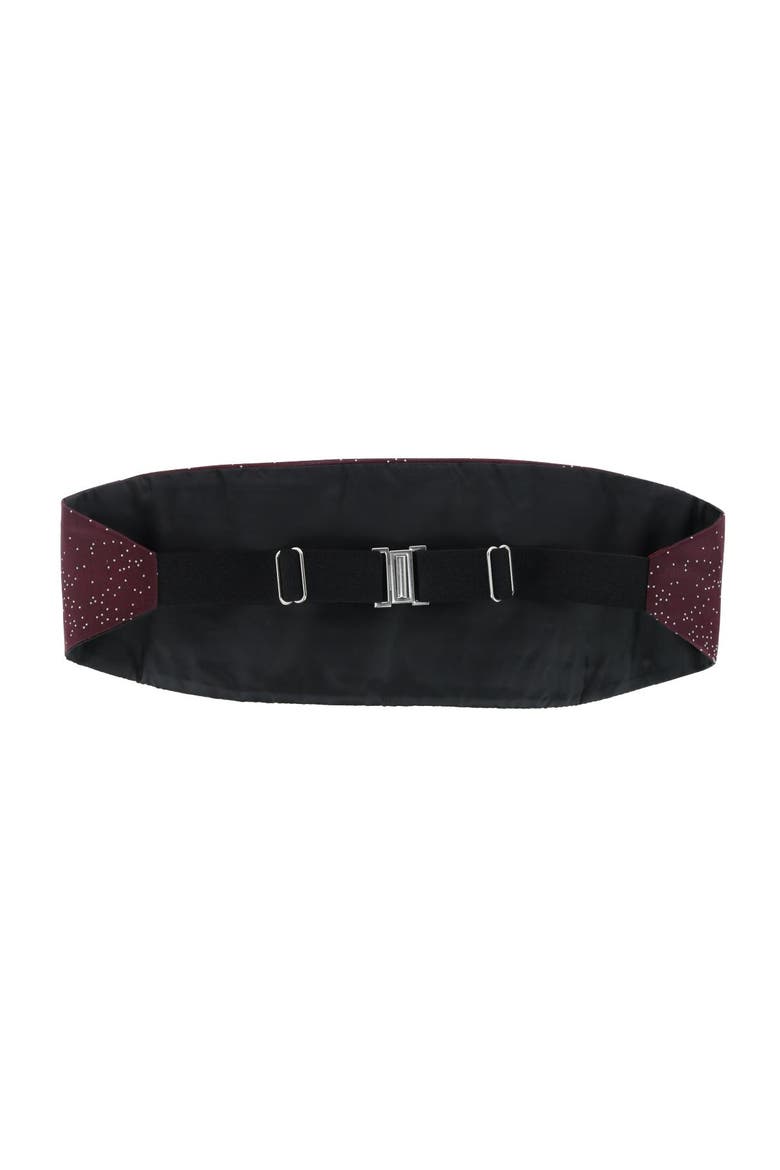 Mystere Metallic Star Light Cummerbund, Alternate, color, Merlot