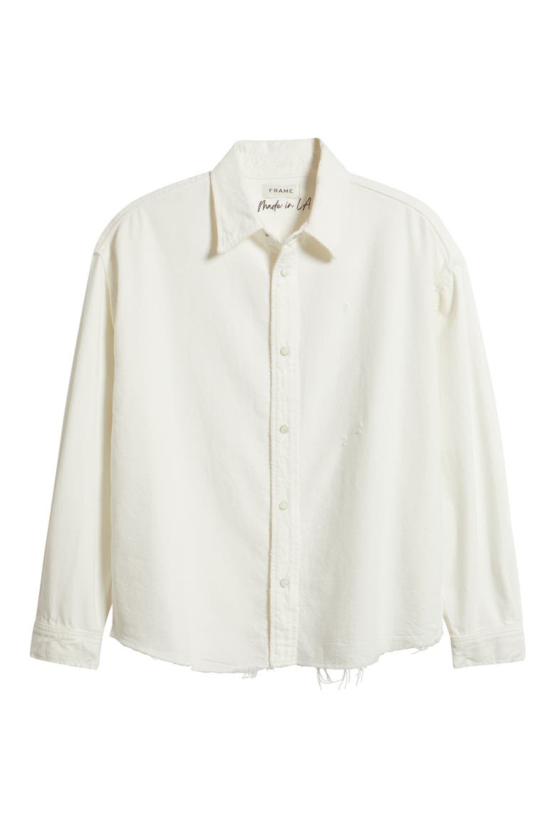 Relaxed Denim Button-Up Shirt, Alternate, color, OFF WHITE