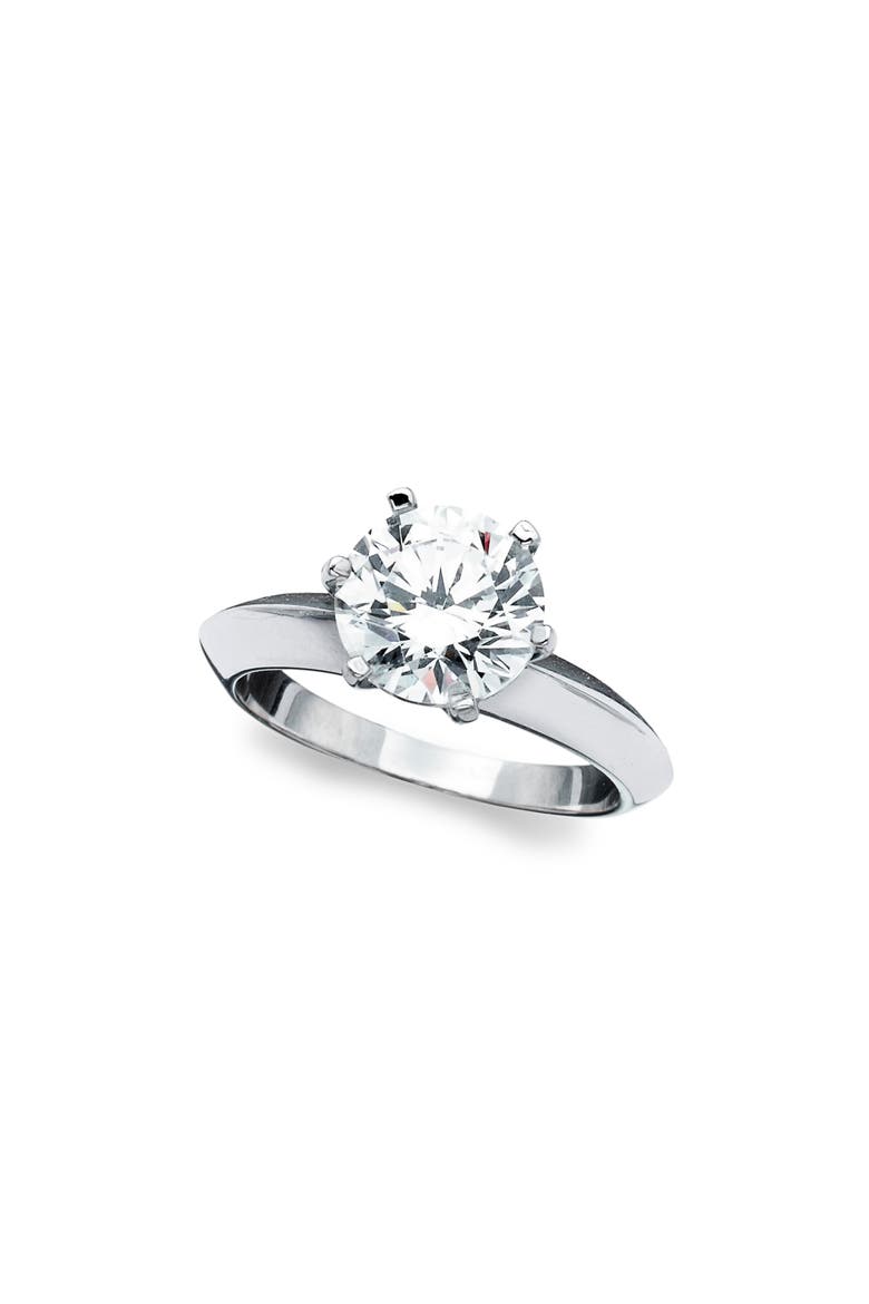 Cubic Zirconia Ring, Main, color, PLATINUM