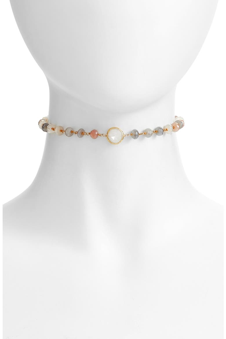 Libi Grand Choker Necklace, Main, color, MULTI MOONSTONE
