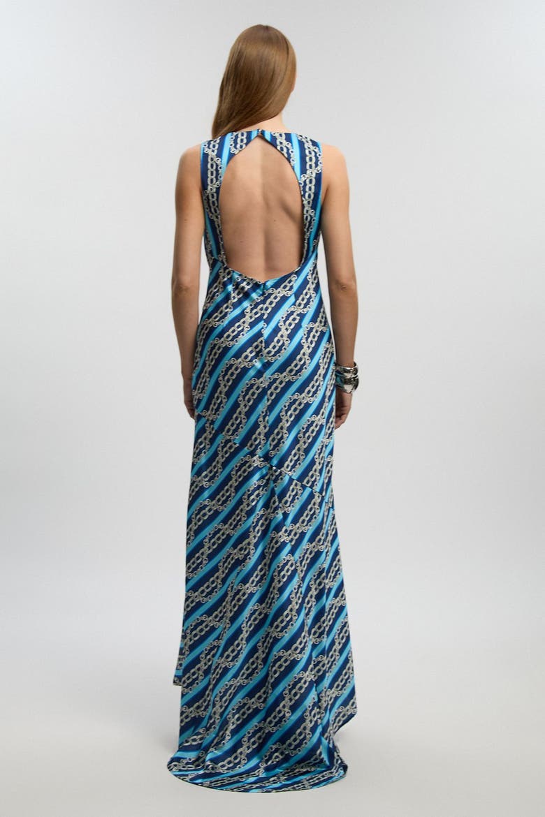 Chain Print Cowl Neck Maxi Dress, Alternate, color, Multi