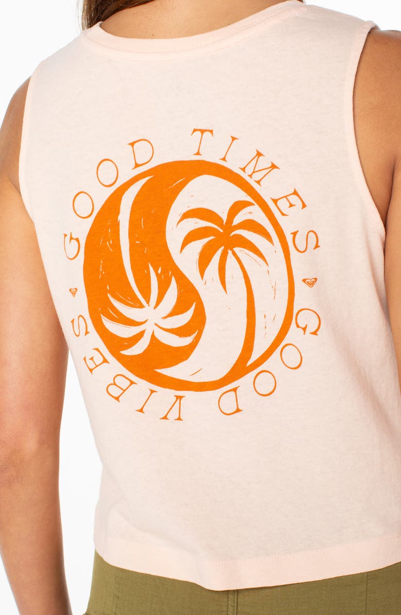 Roxy Wildflower Cotton Graphic Tank, Alternate, color, Tropical Peach