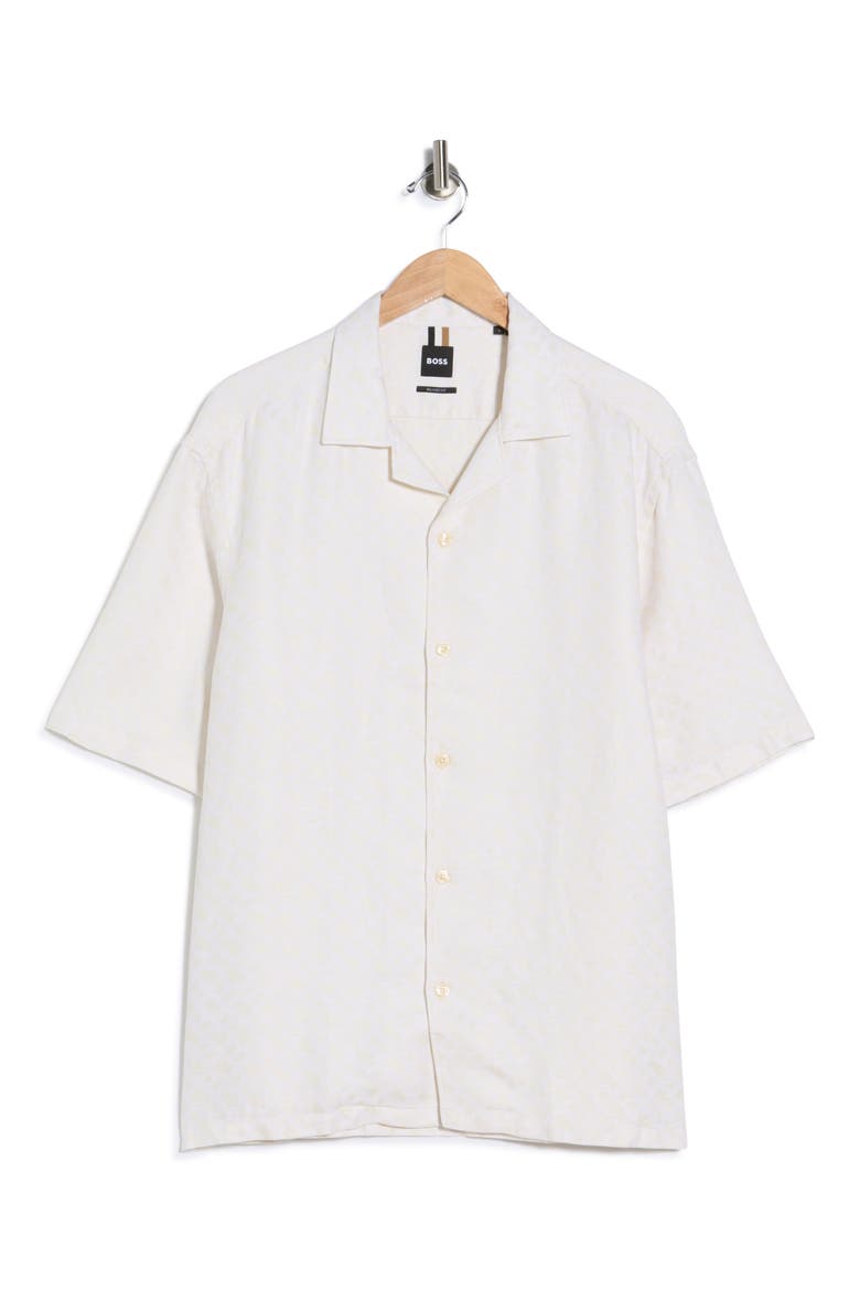 C-Lars Relaxed Fit Camp Shirt, Alternate, color, OPEN WHITE