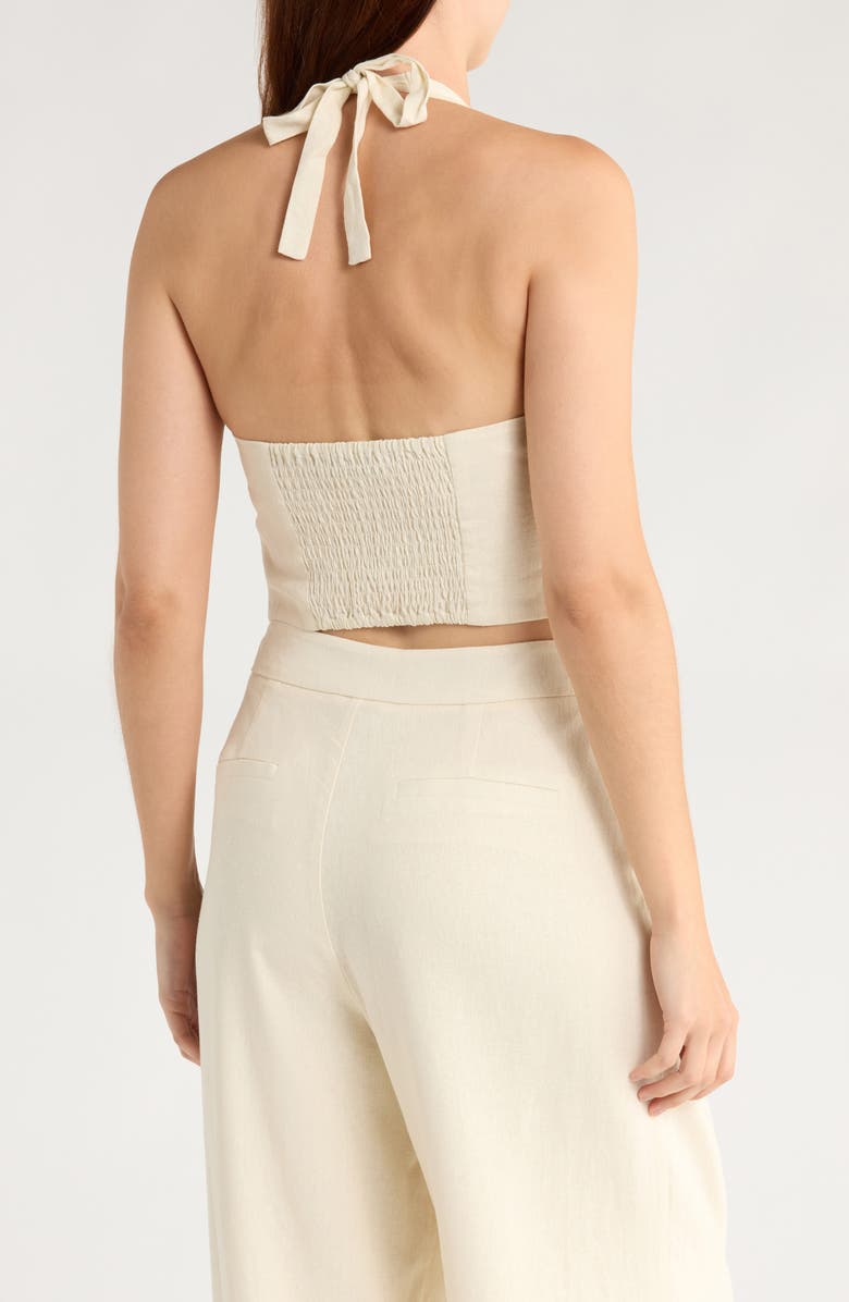 WAYF Halter Linen Blend Vest, Alternate, color, Cream