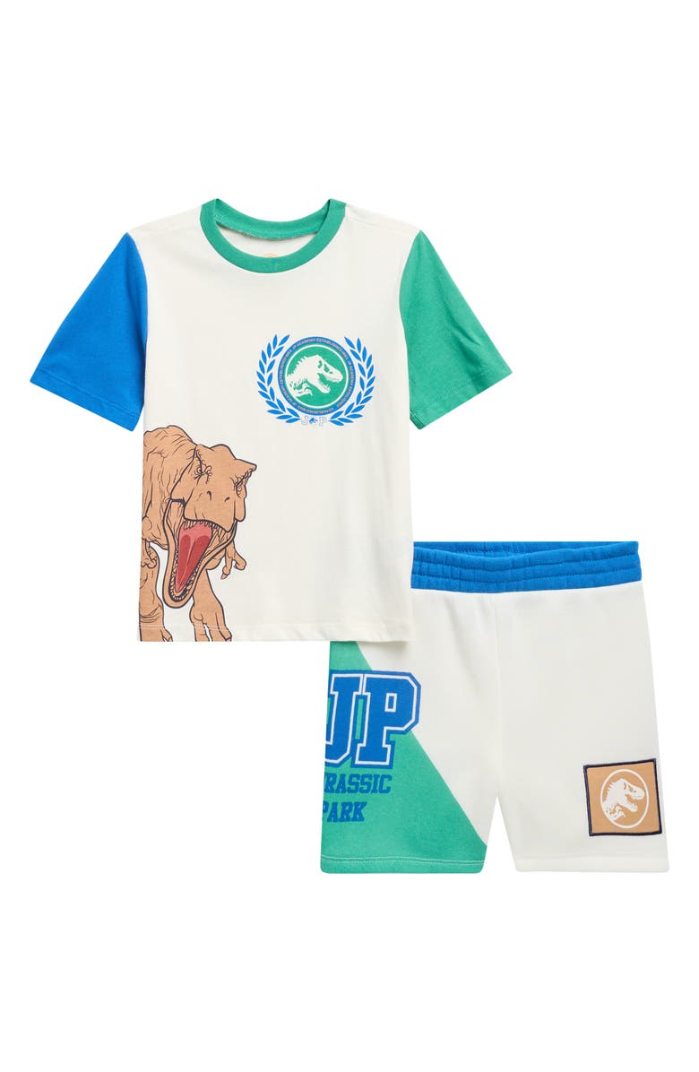 Happy Threads Kids' Jurassic Park Graphic T-Shirt & Shorts Set, Main, color, Multi