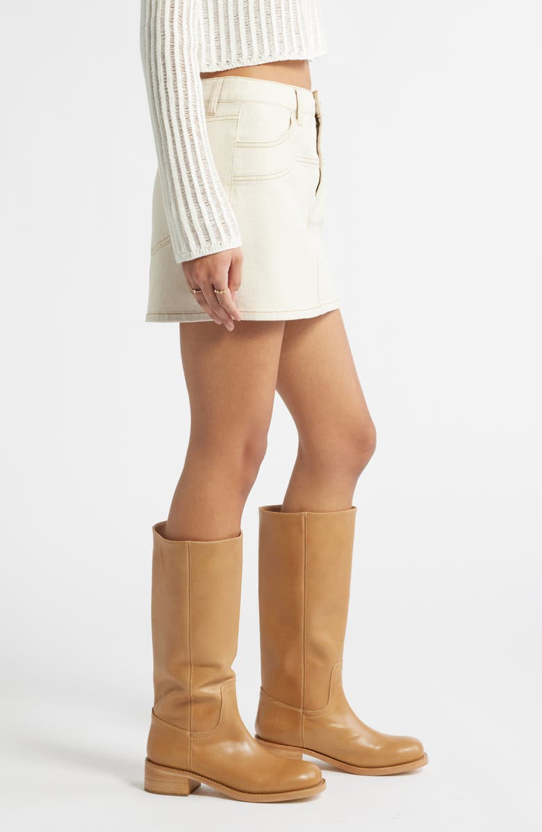 BP. Seamed Denim Miniskirt, Alternate, color,