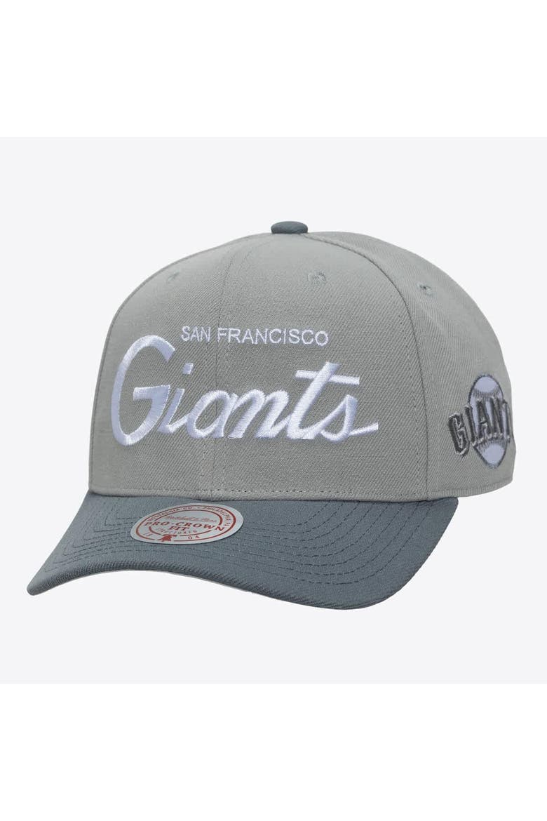 Men's Mitchell & Ness  Gray San Francisco Giants Thunderstorm Head Coach Pro-Crown Adjustable Hat, Main, color, Gray