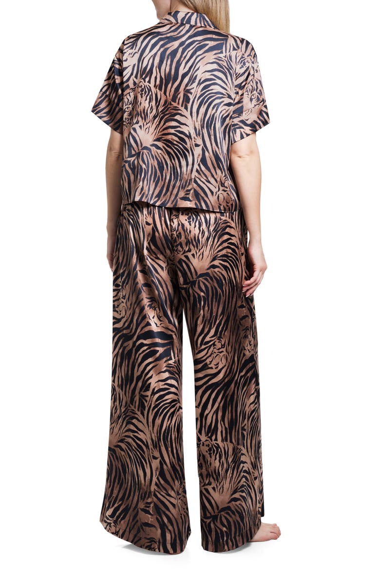 Tiger Print Satin Pajamas, Alternate, color, HIDDEN CAT