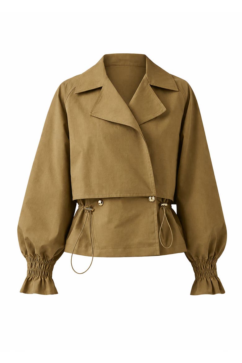 Yareli Shirt Collar Cotton Jacket, Alternate, color, CAMEL