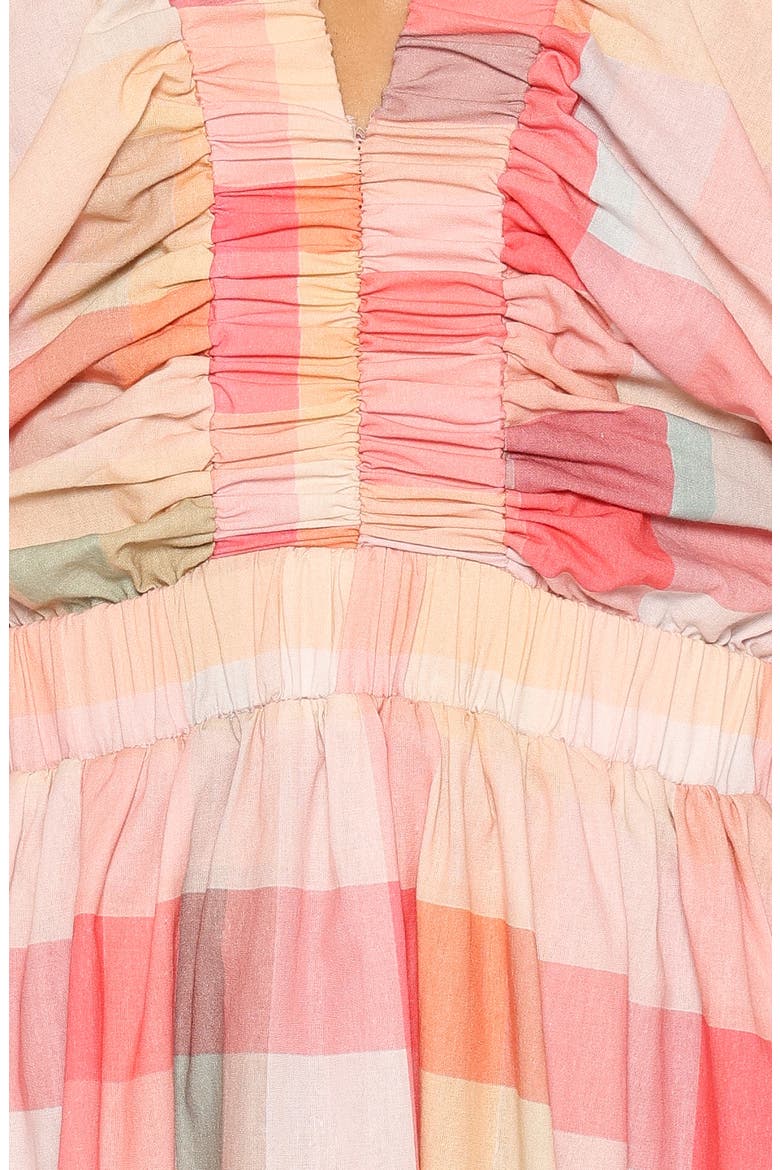 Itsy Plaid Minidress, Alternate, color, PINK PICNIC PLAID