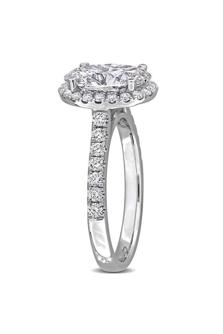2-3/5 CTW Lab-Grown Diamond Oval Halo Ring 14k, Alternate, color, White Gold
