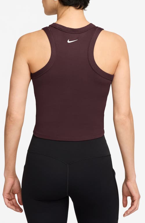 Nike One Fitted Dri-fit Cropped Tank Top In Burgundy