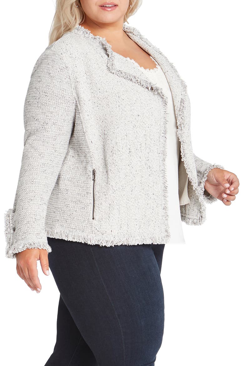 Fringe Mix Knit Jacket, Alternate, color, SUGAR COOKIE