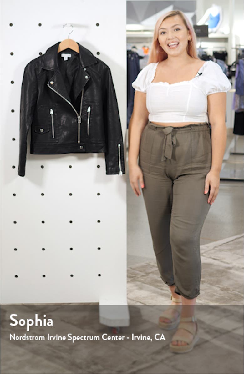 Teddy Faux Leather Biker Jacket, sales video thumbnail