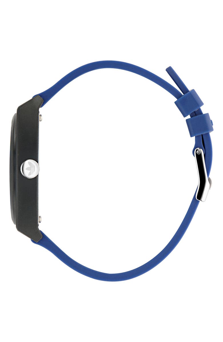 adidas AO Street Project 2 Blue Logo Graphic Resin Strap Watch, 38mm, Alternate, color, Blue