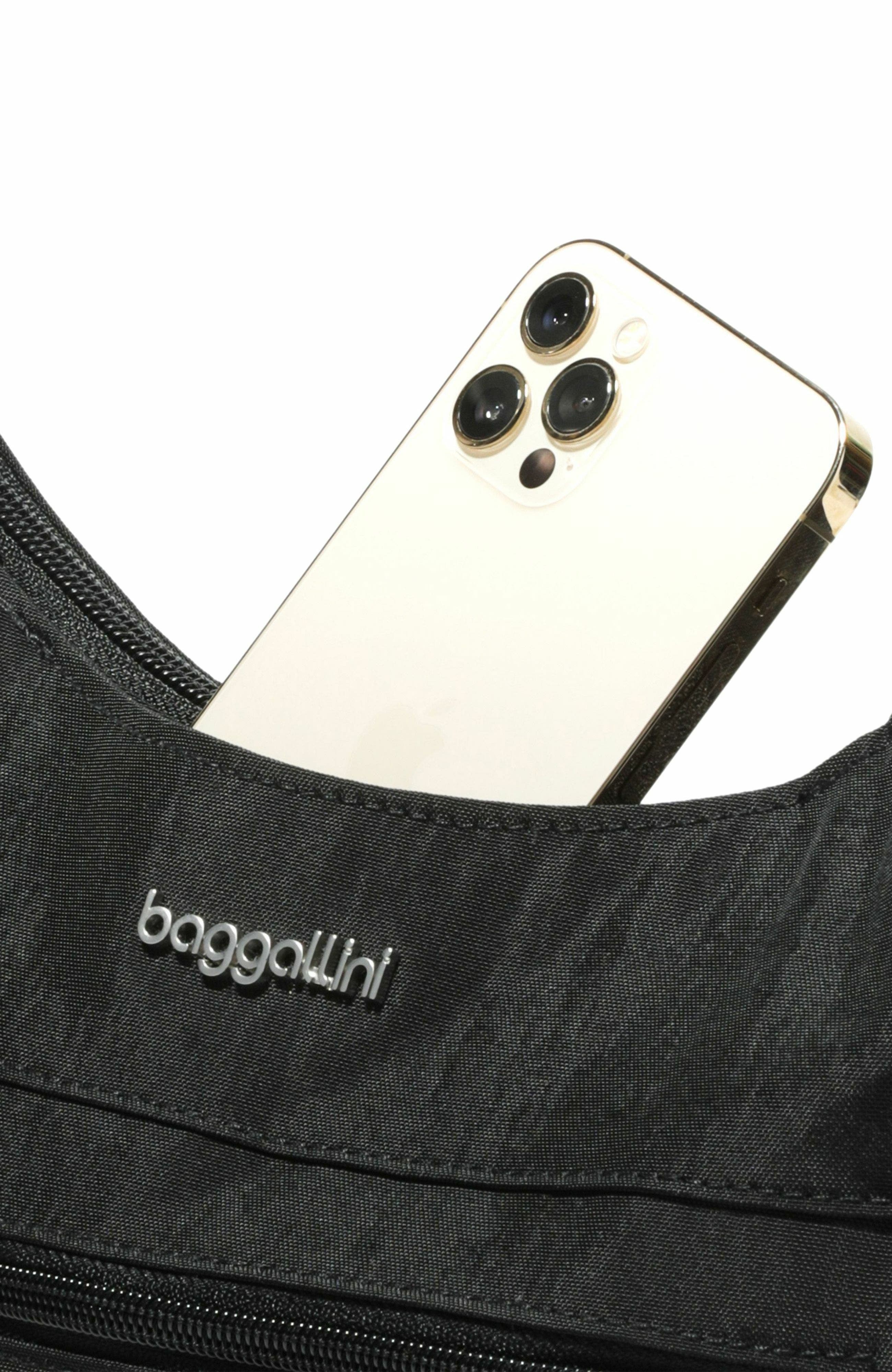 BAGGALLINI Modern Pocket Half Moon Shoulder Bag, Alternate, color, Black